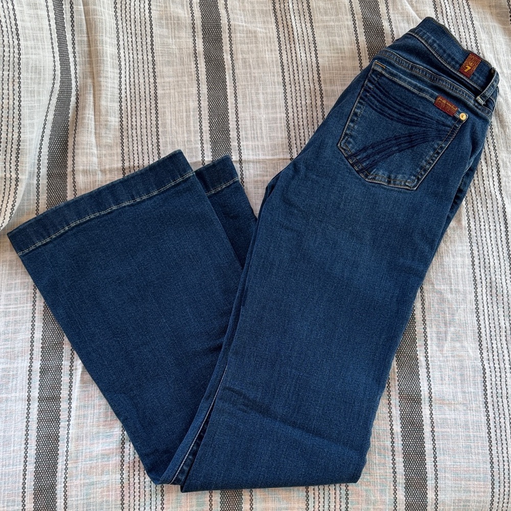 Dojo Women's Dark Blue 7 For All Mankind Flare Jeans